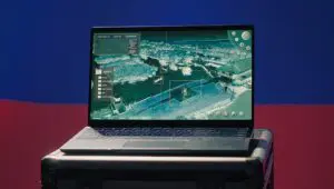 a tft lcd display laptop on a desk